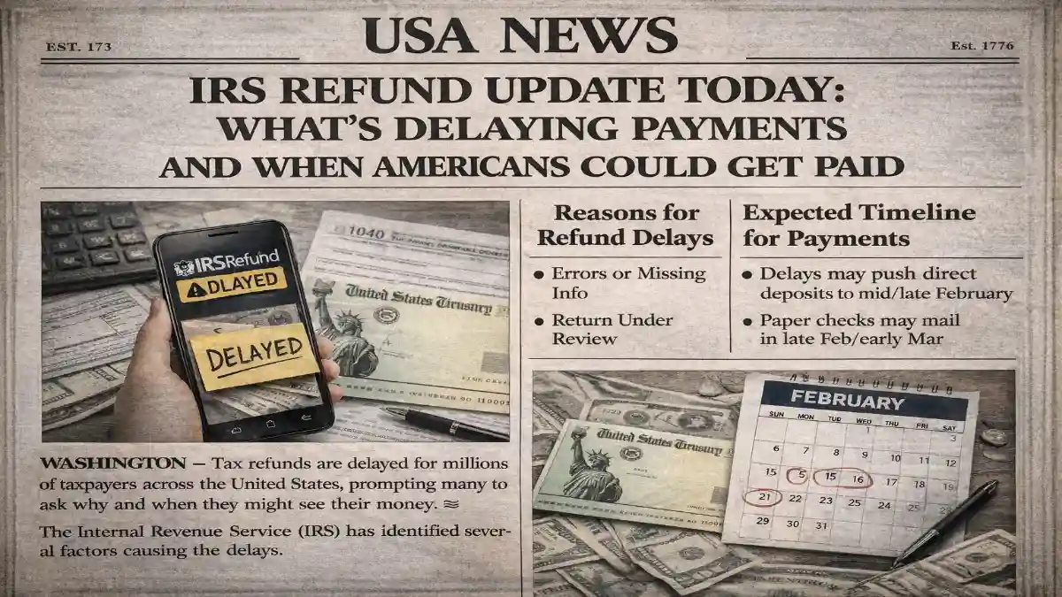 IRS refund update today, IRS refund delays, tax refund payment timeline, IRS refund status, federal tax refund, IRS direct deposit, refund tracking USA, tax season update